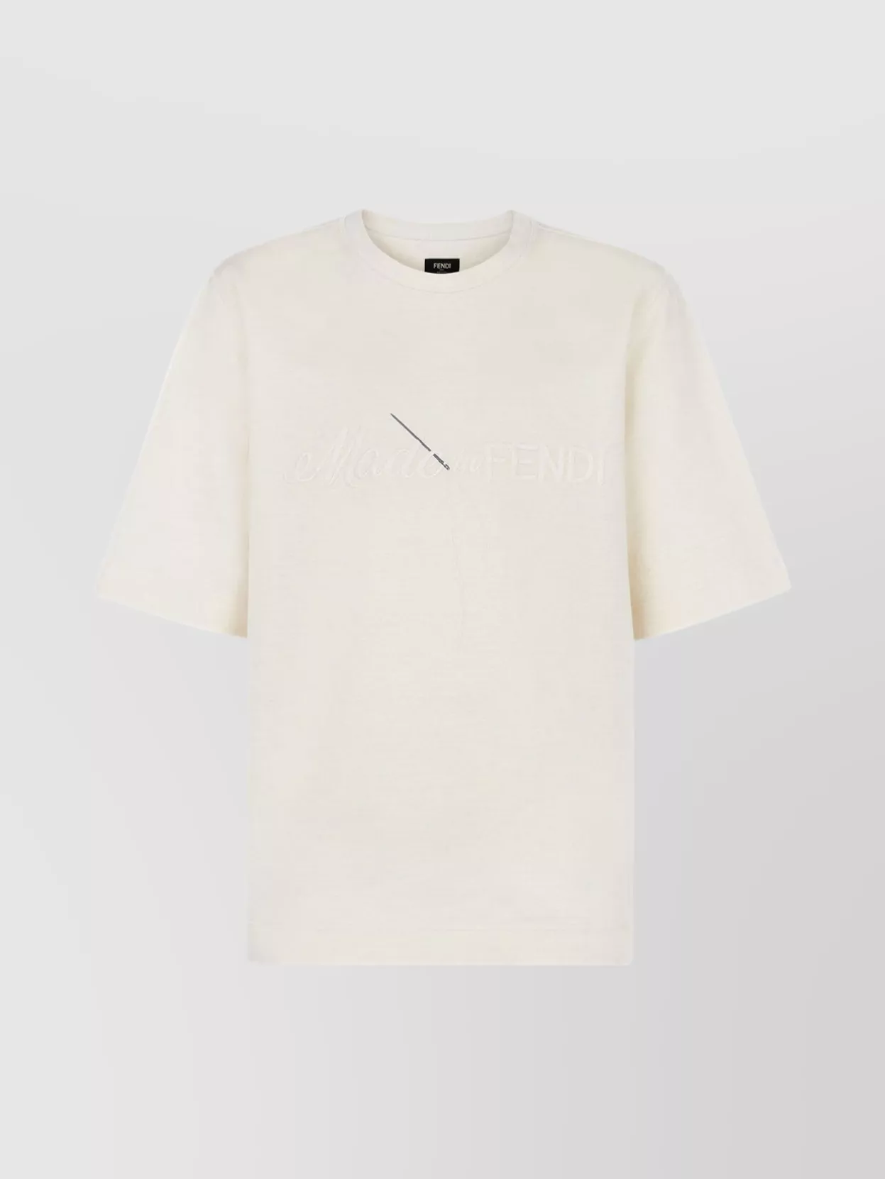 Shop Fendi Logo Crew-neck T-shirt 3d Embroidery