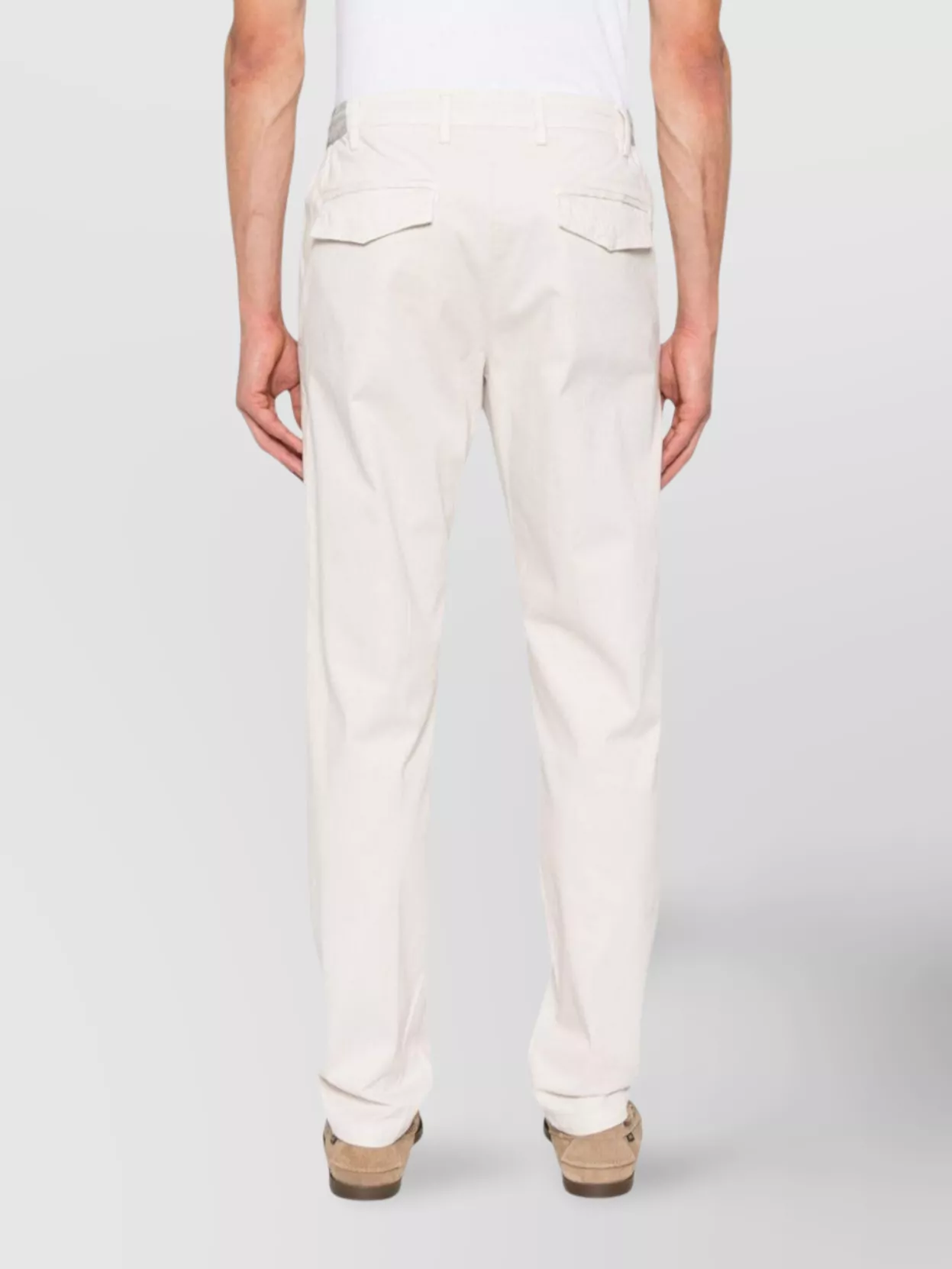 Eleventy Regimental Jogger Trousers Drawstring In White