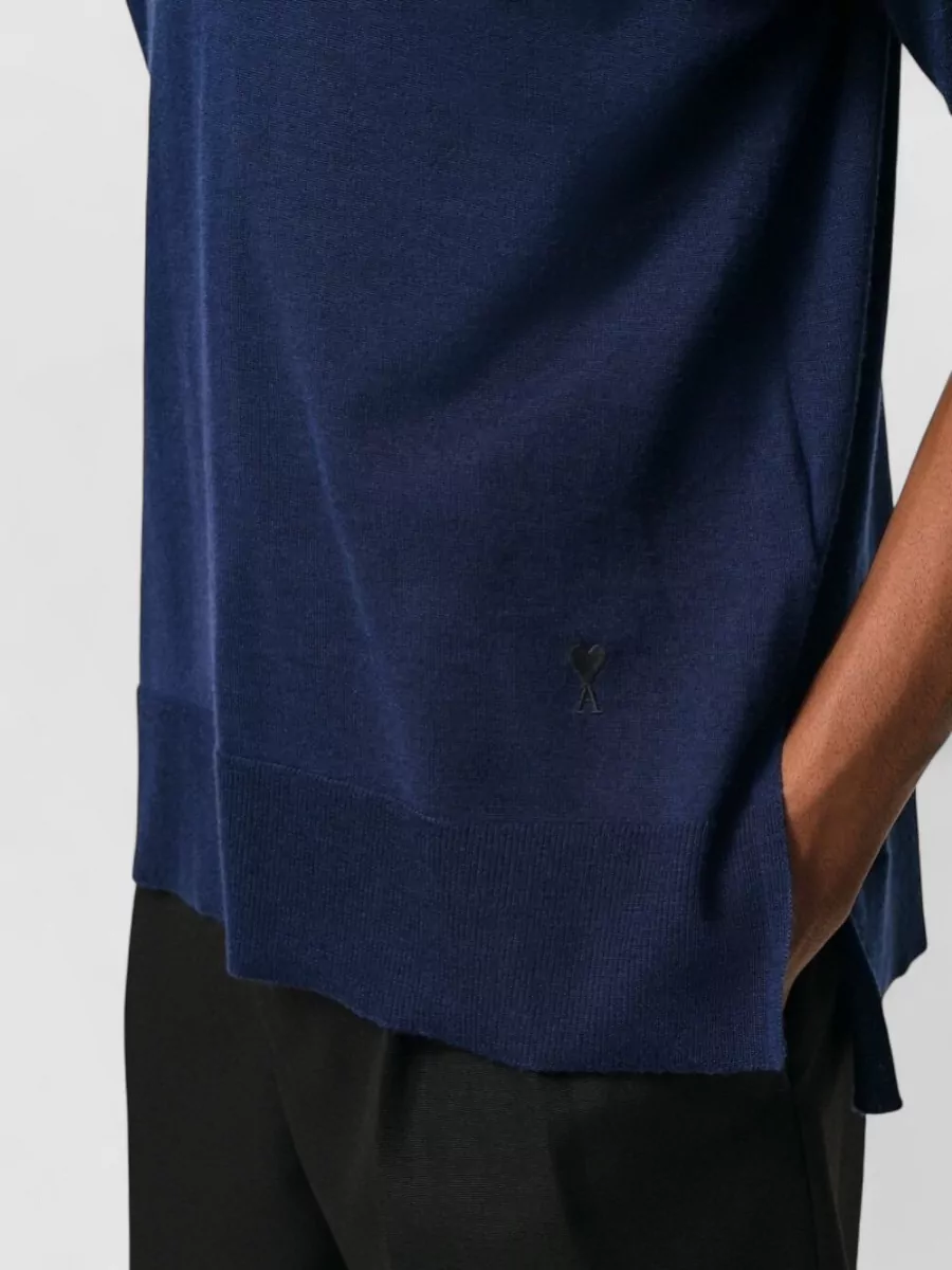 Ami Paris Silk Wool Polo Shirt
