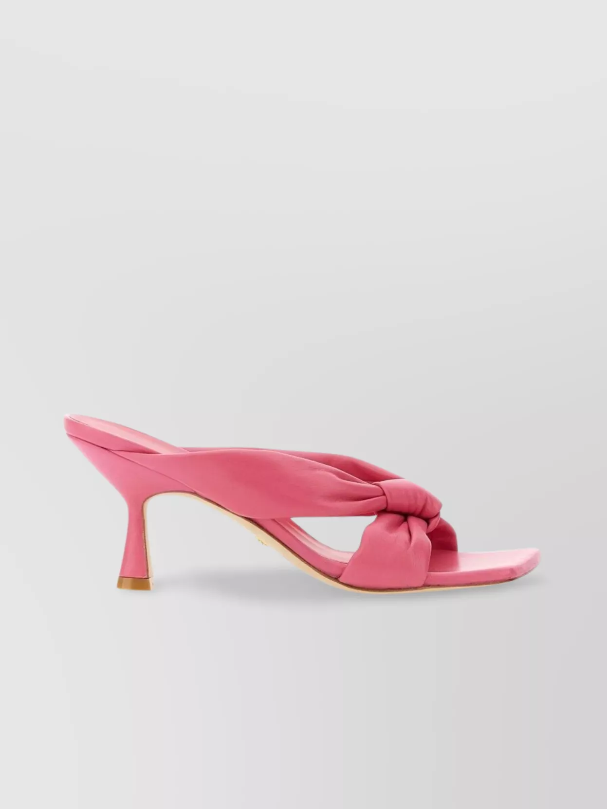 Stuart Weitzman Bow Detail Leather Sandal With Square Toe