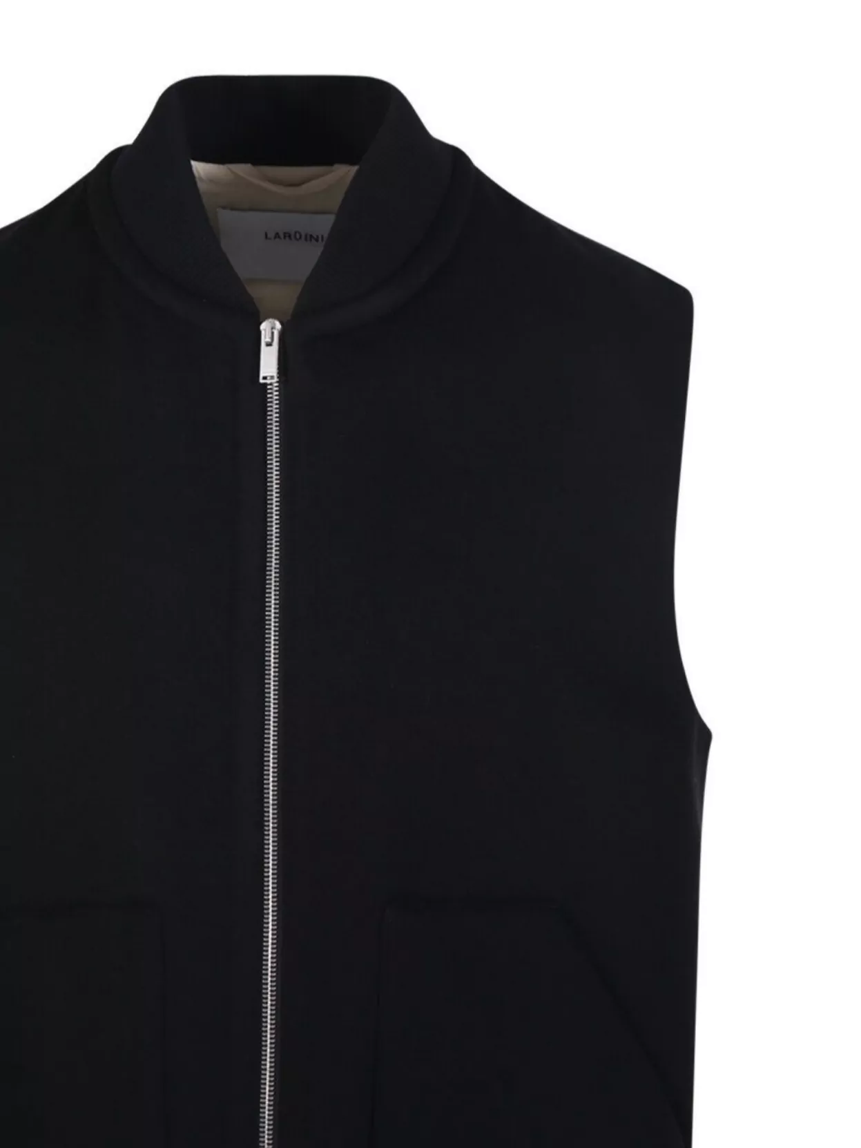 Lardini Sleeveless Ribbed Collar Side Pockets Jacket