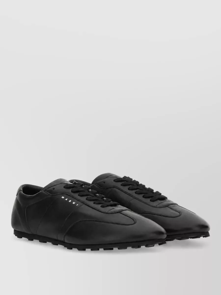 Marni Leather Lace-Up Sneakers