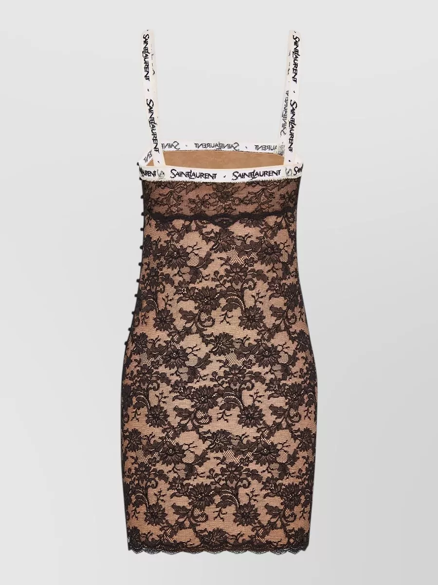 Saint Laurent Lace Slip Mini Dress