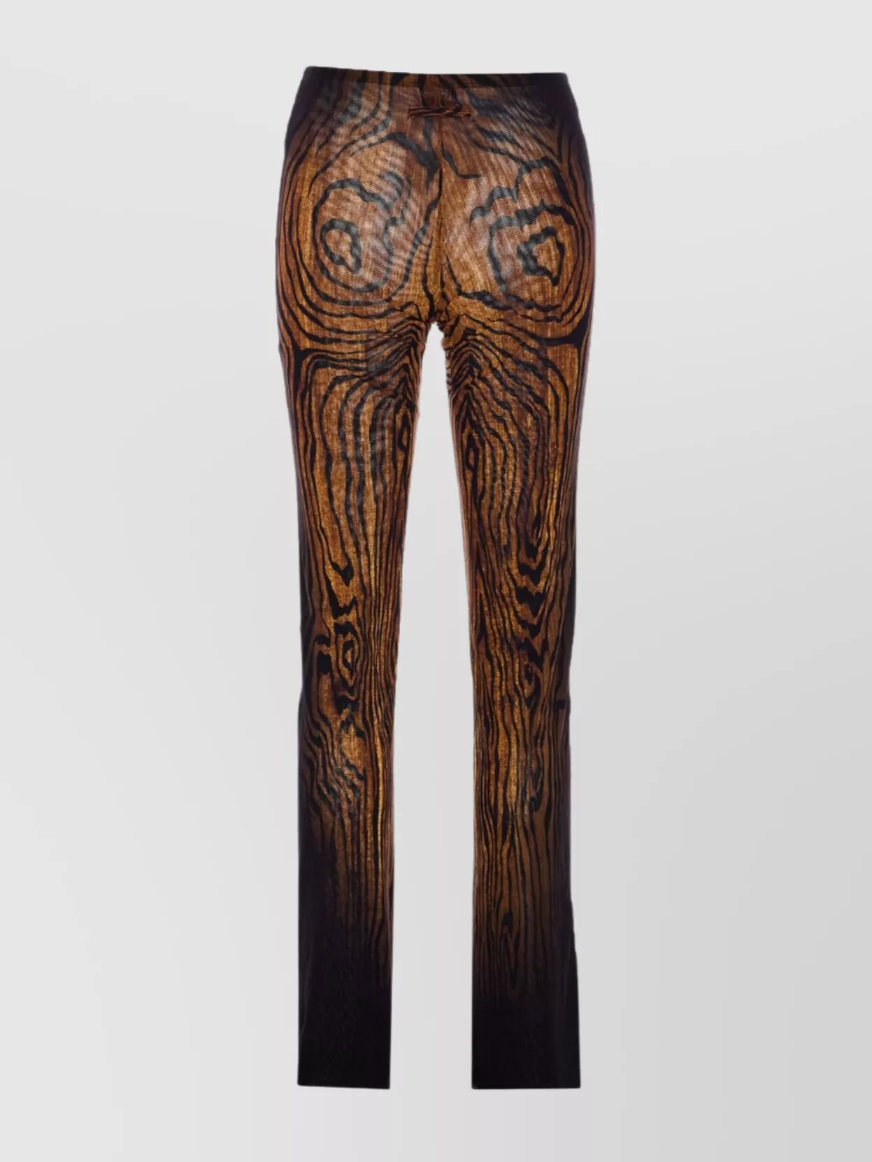 Jean Paul Gaultier Animal Print Sheer Fabric Trousers In Brown