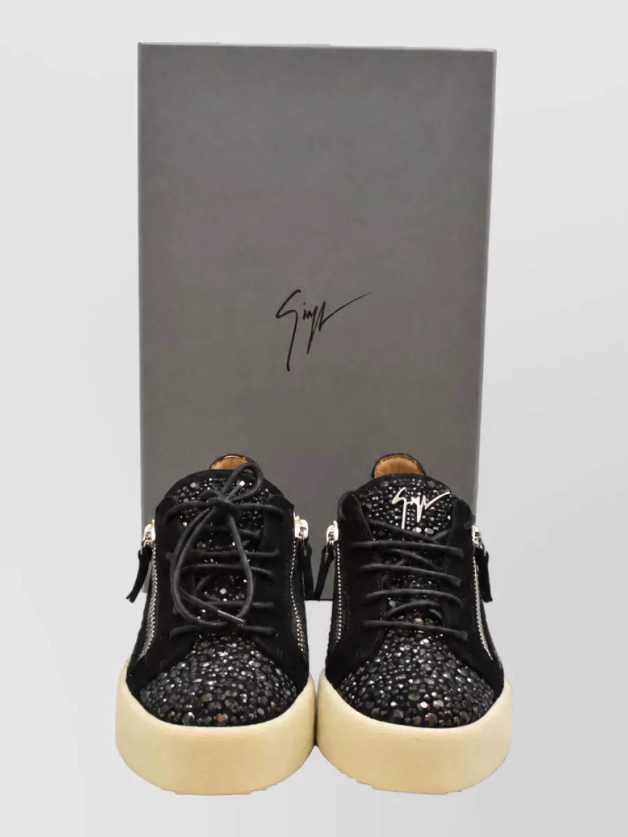 Giuseppe Zanotti Sneakers Low Top Embellished Surface Textured Sole