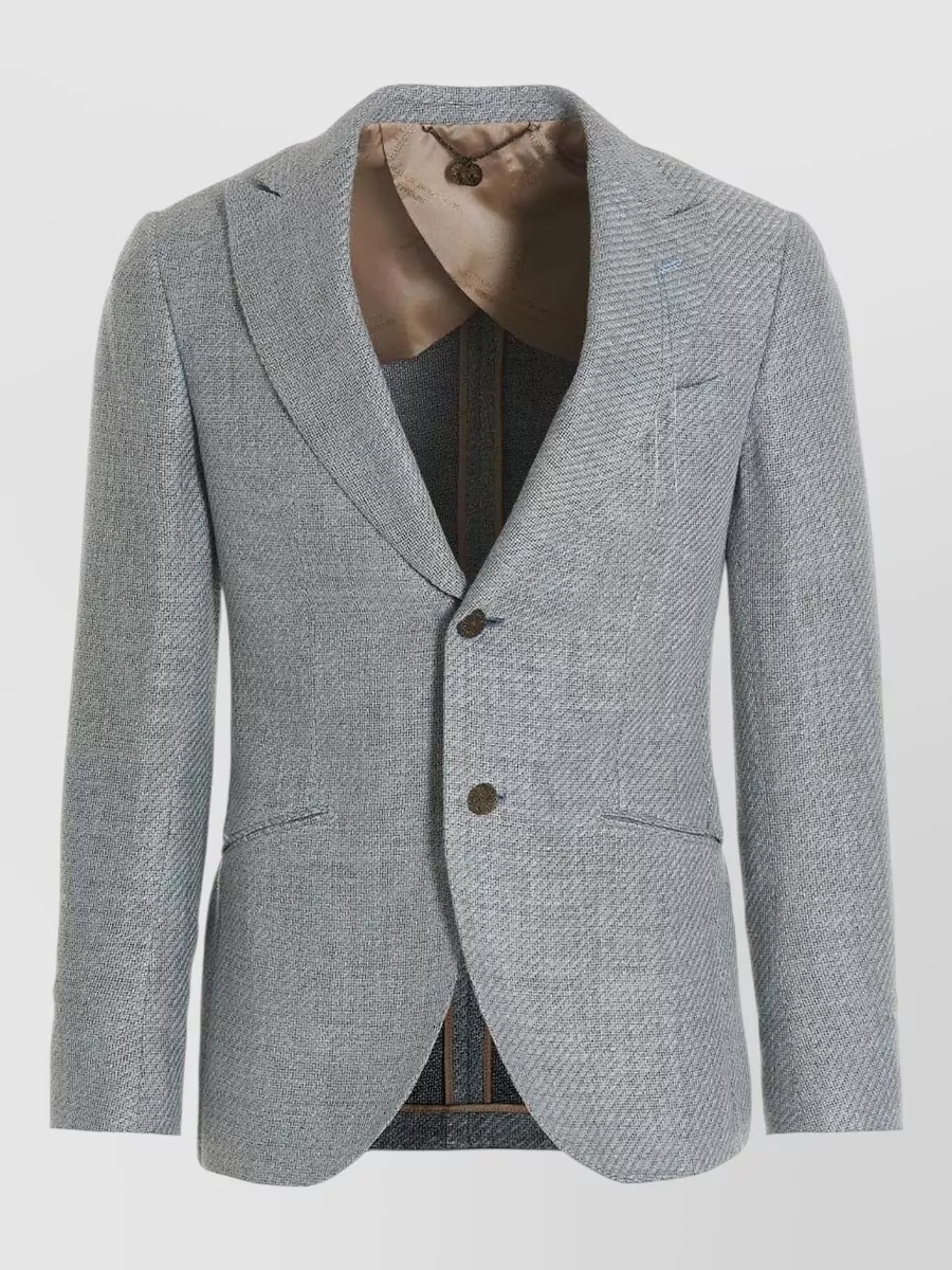 Maurizio Miri silk linen single-breasted textured blazer