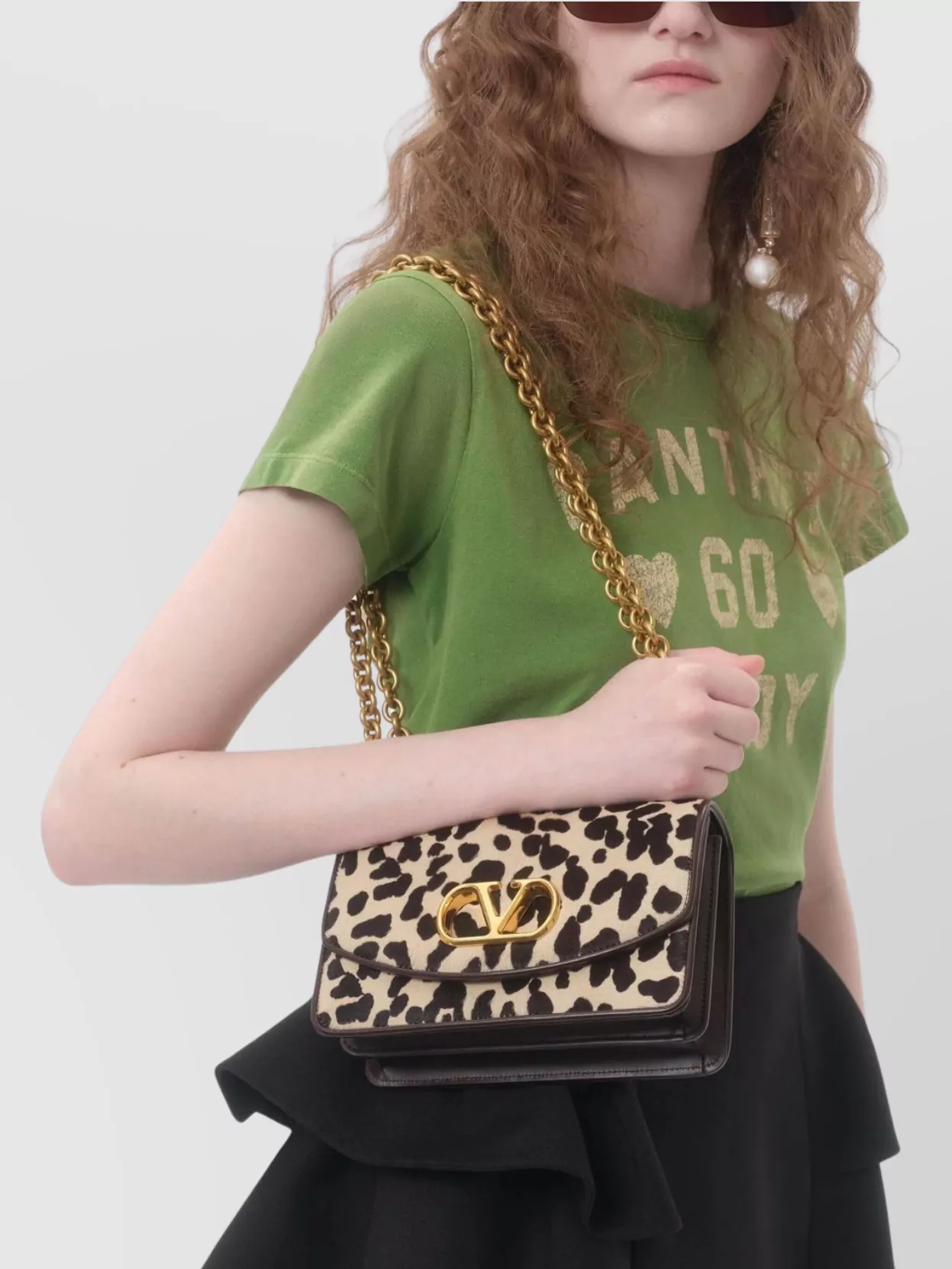 Tシャツ・カットソー VALENTINO GARAVANI T-SHIRT IN COTONE STAMPA PANTHER LADY VALENTINO GARAVANI Panther 60 Lady printed appliquéd cotton