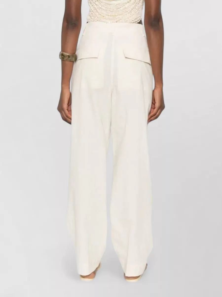 Dries Van Noten Cotton High-Rise Straight-Leg Trousers