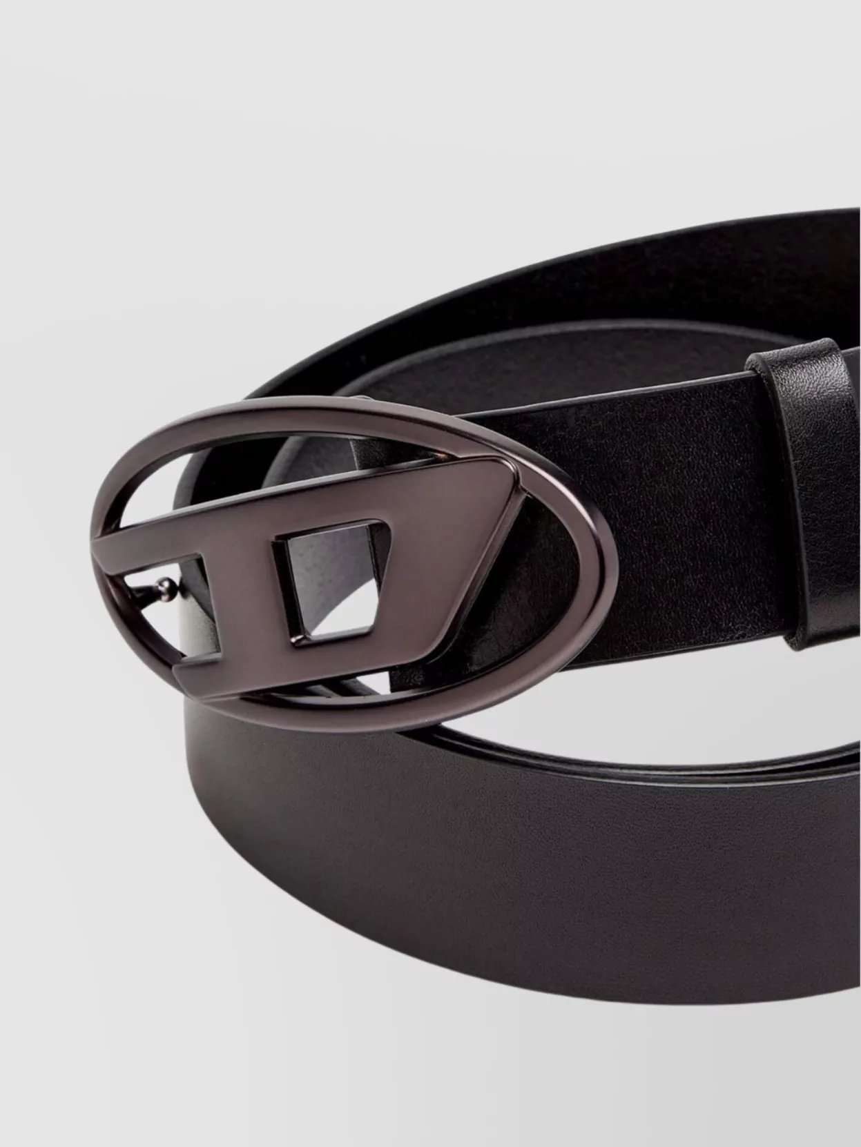 ベルト DIESEL BLACK LEATHER BELT WITH OVAL D BUCKLE Diesel Smooth leather belt oval-d buckle | The Fashion Square