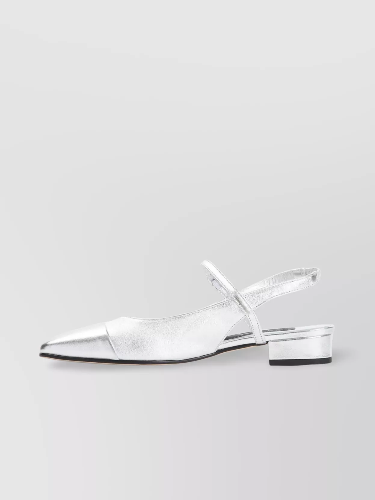 Carel Almond Toe Metallic Finish Block Heel Mules