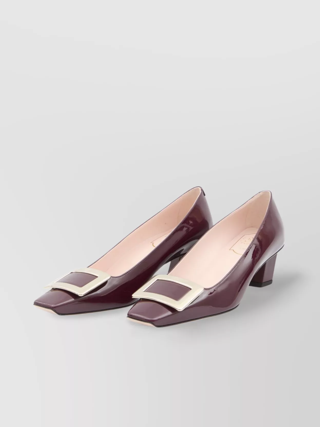 Roger Vivier Patent Leather Slingback Pumps With Block Heel