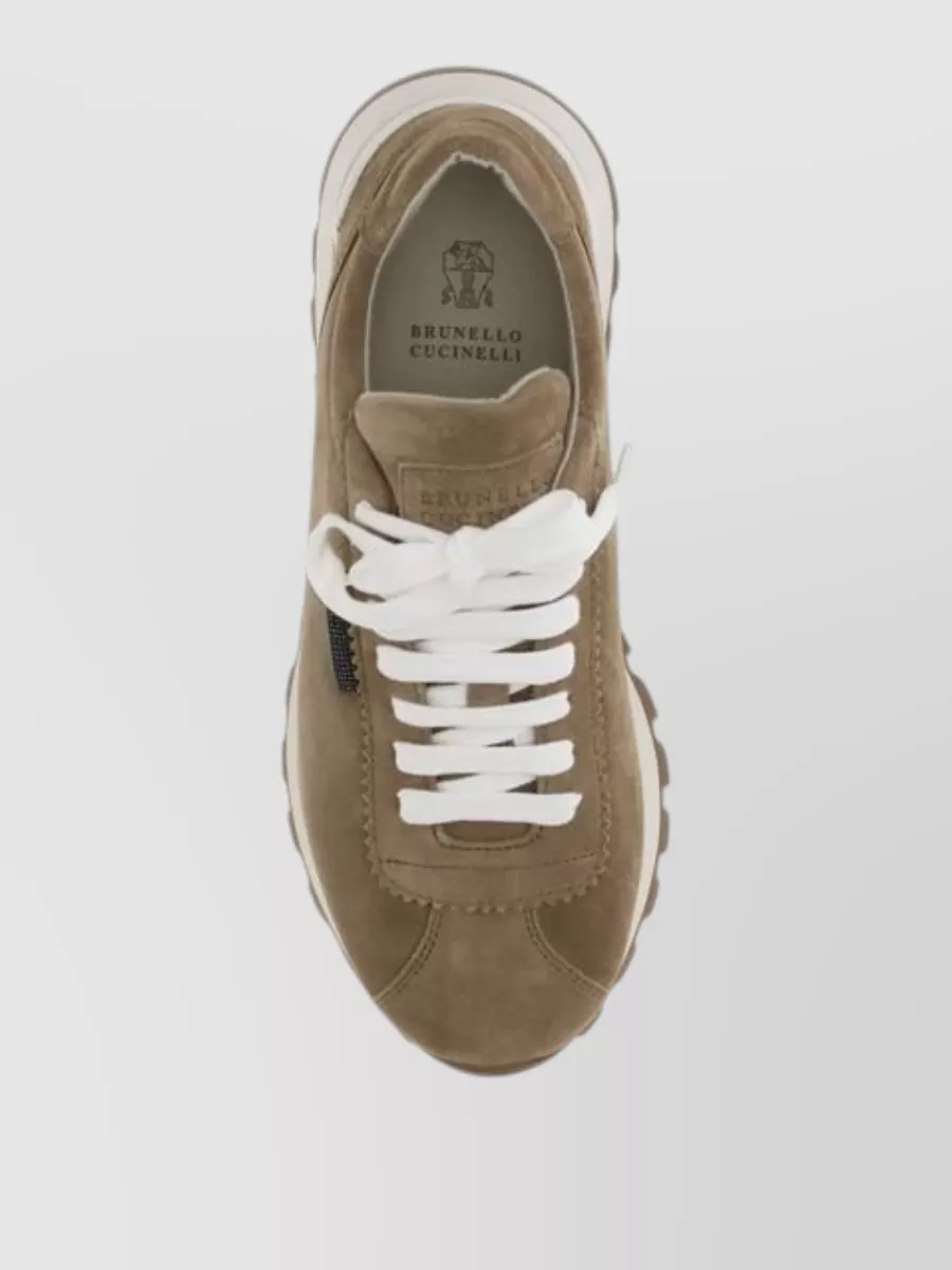 Brunello Cucinelli Rubber Platform Low-Top Sneakers