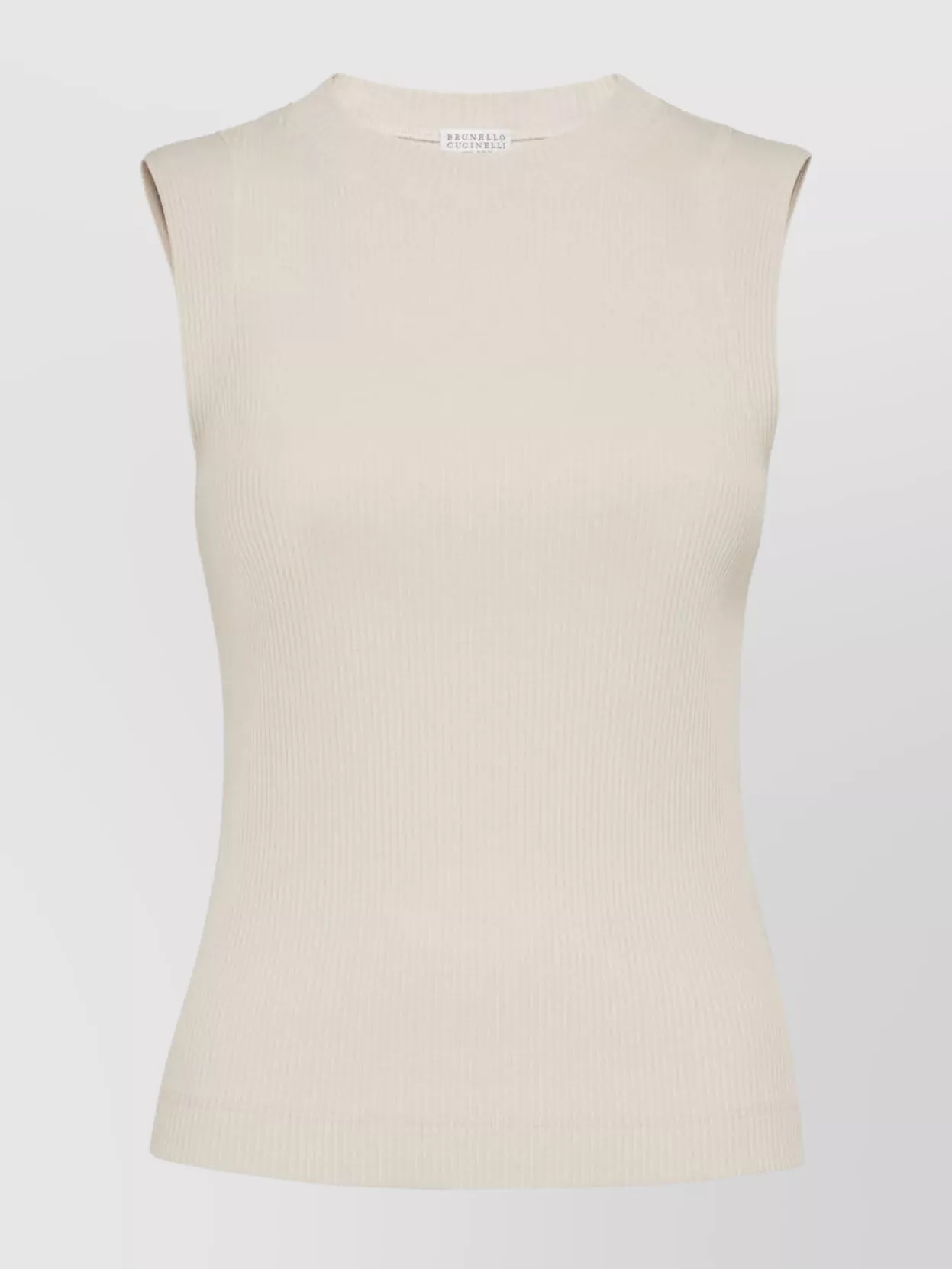 Brunello Cucinelli Ribbed Crew Neck Tank Top