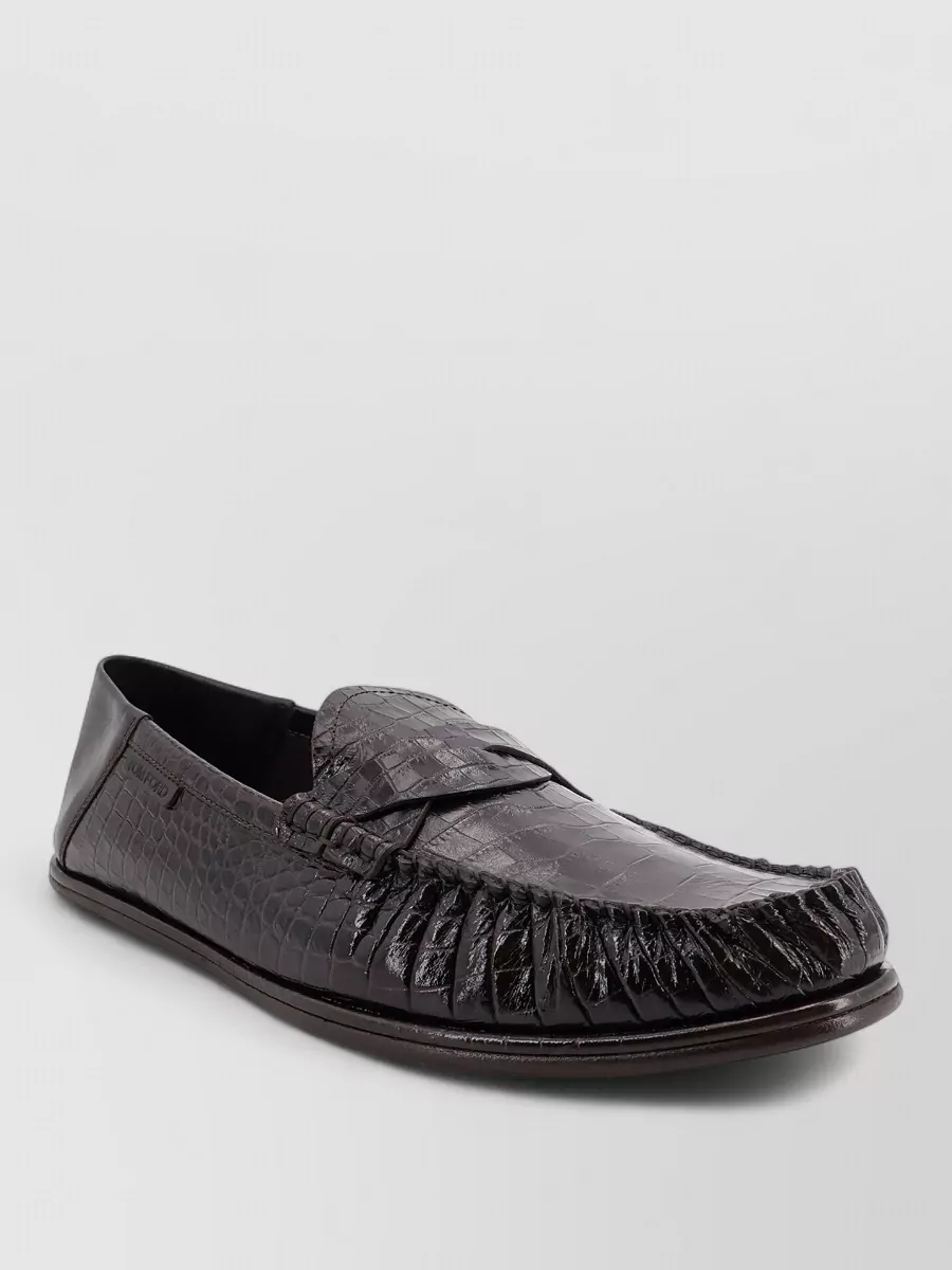 Tom Ford crocodile-print leather loafers