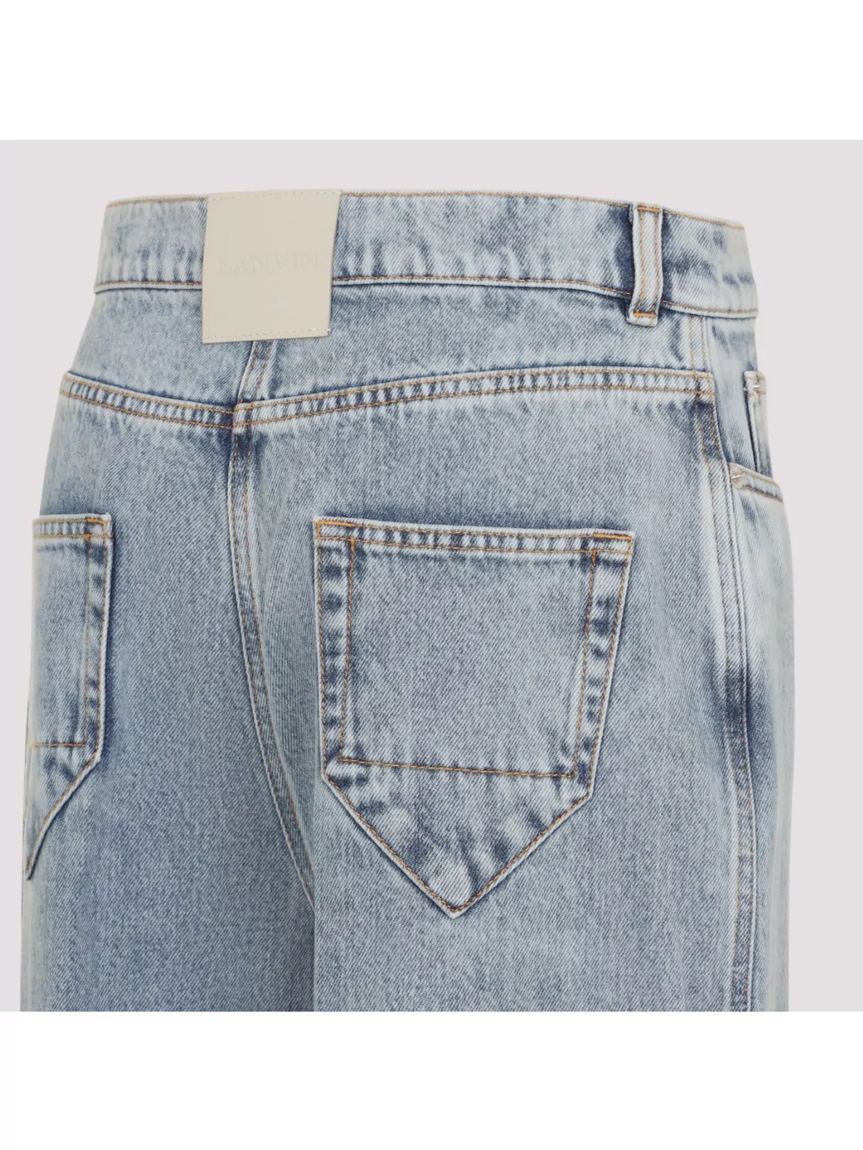 Lanvin Blue Wide-leg Cuffed Jeans