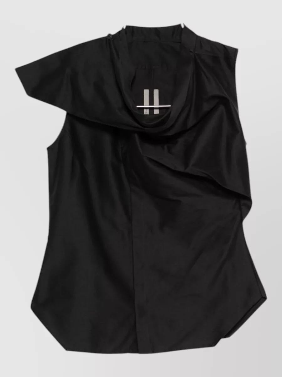 Rick Owens Sleeveless Top Asymmetric Neckline Back Detail