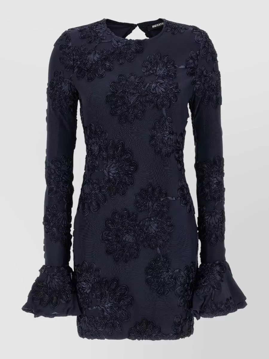 Rotate Birger Christensen 3d floral-embellished mesh mini dress