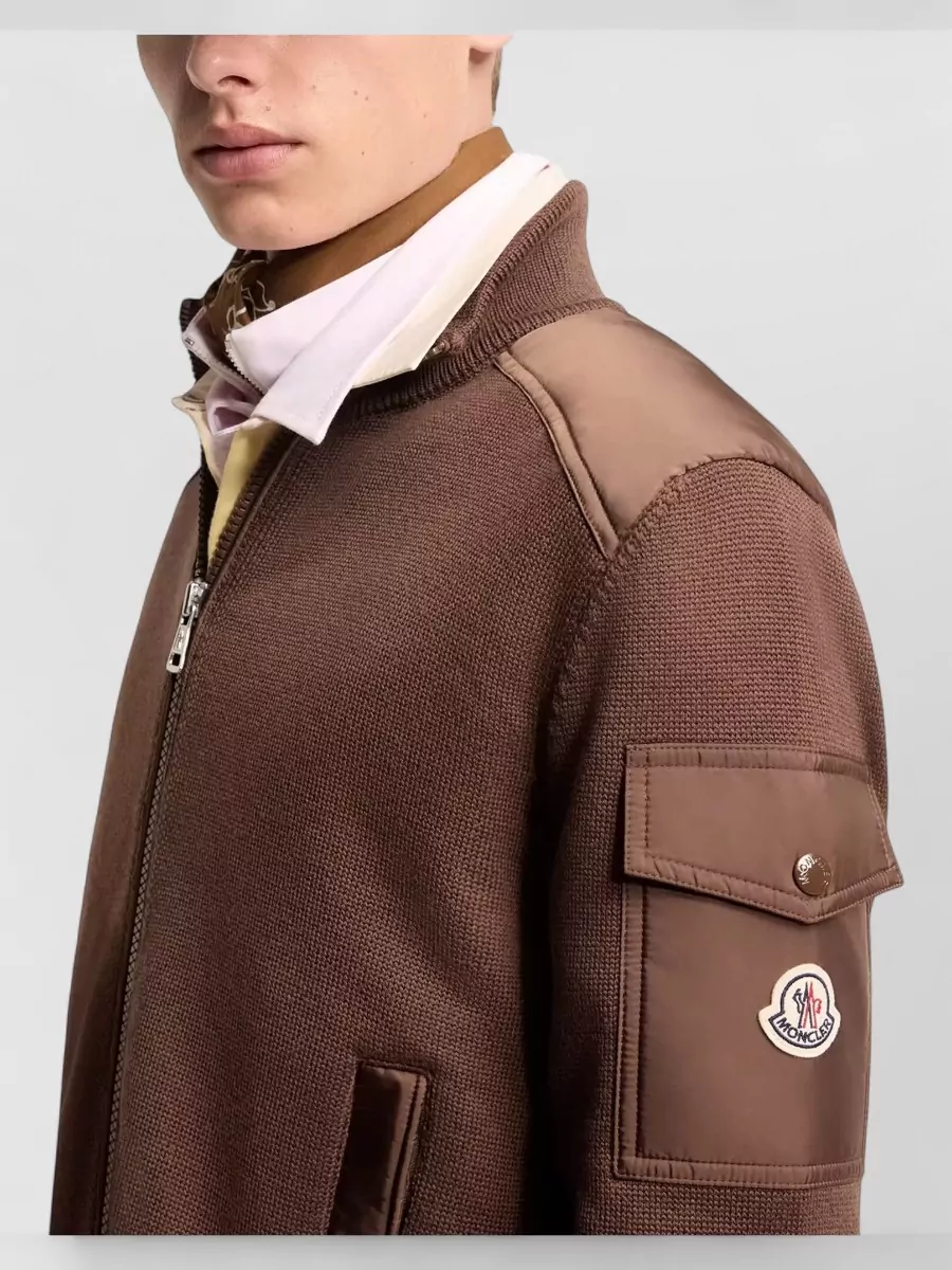 Moncler Padded Ribbed Zip-Up Cardigan