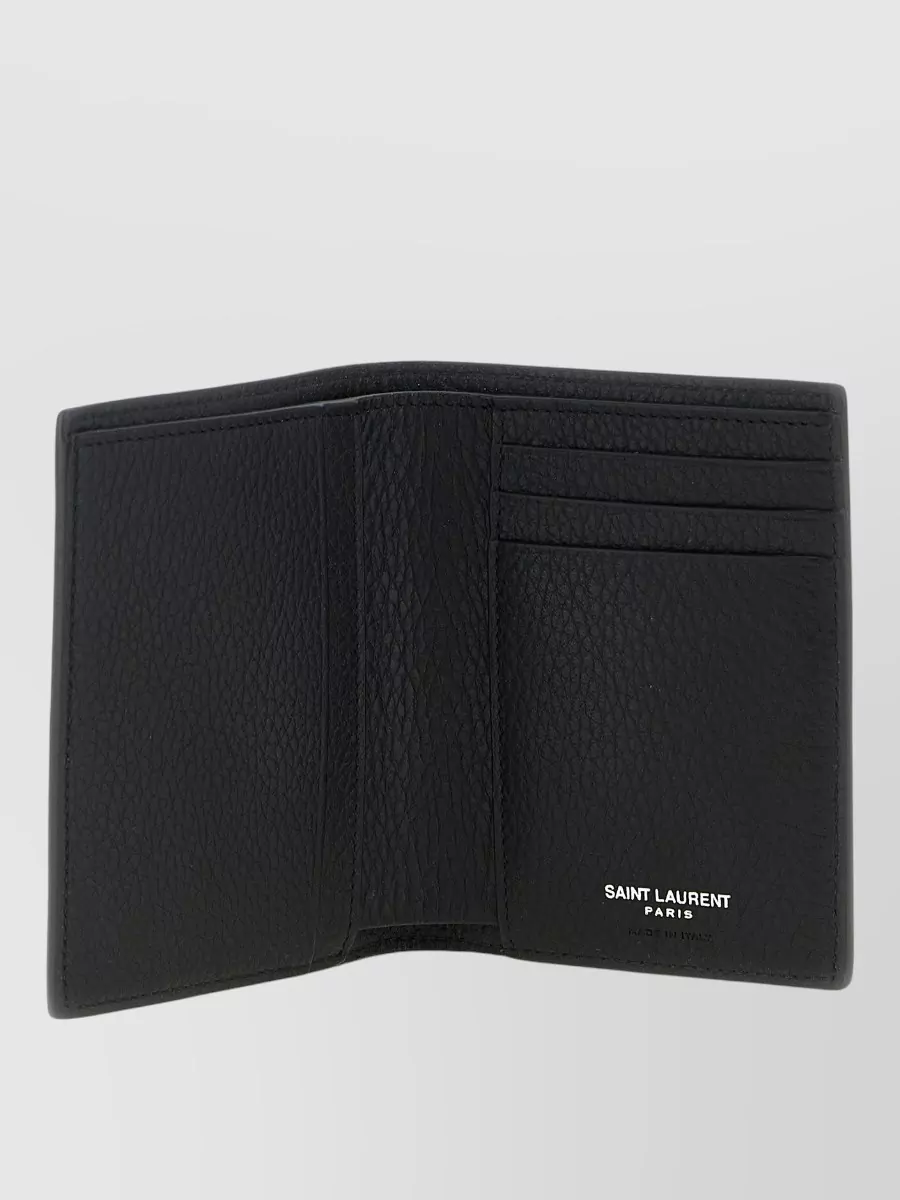 Saint Laurent Tiny Cassandre Bifold Wallet Textured Finish