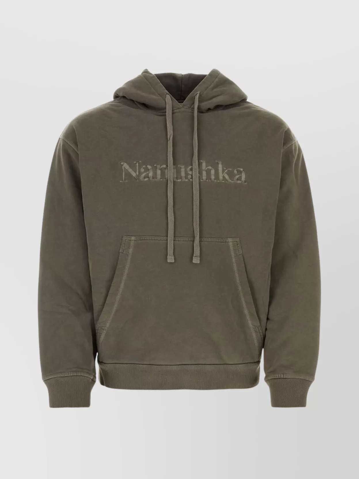 Shop Nanushka Hooded Cotton Sweatshirt Kangaroo Pocket