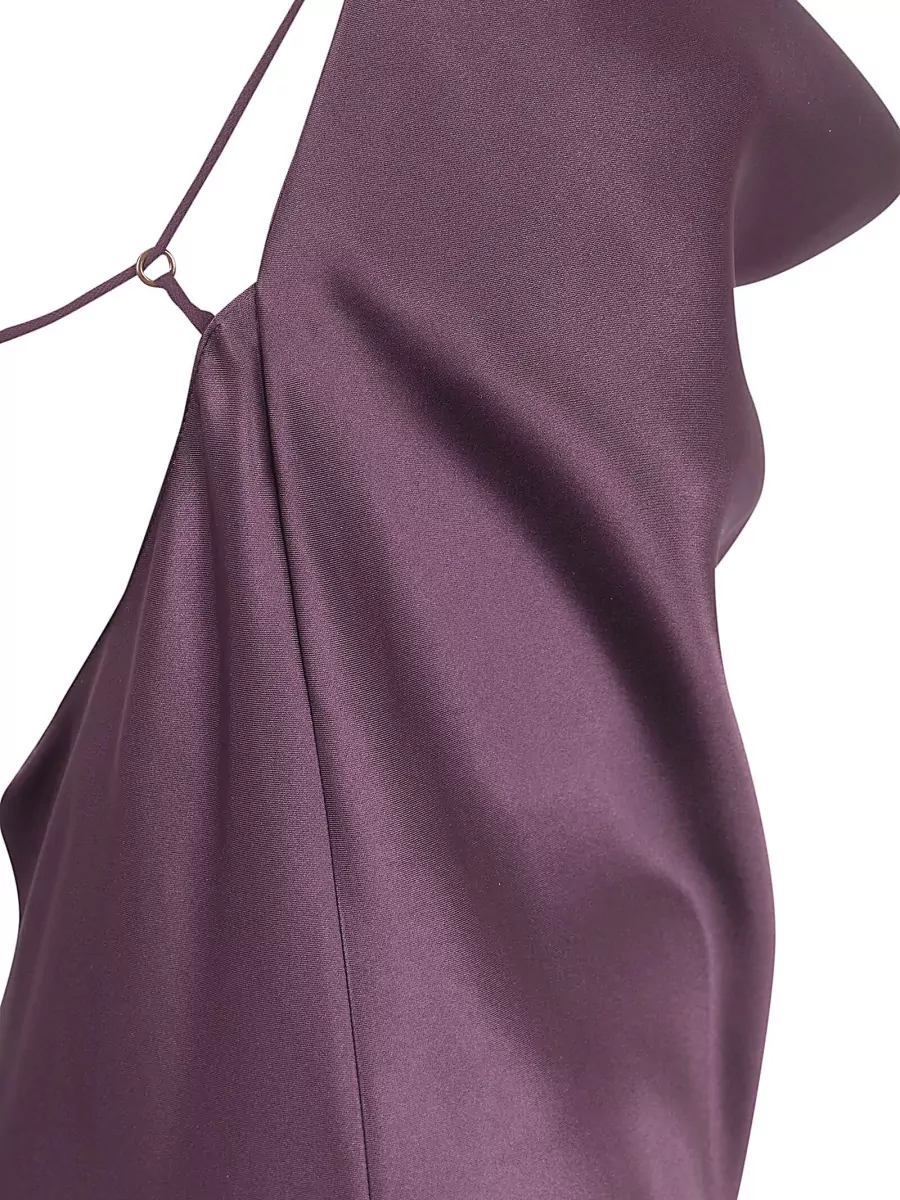 Pinko Satin Draped Scoop Back Maxi Dress