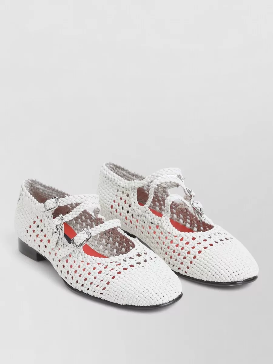 Carel Paris leather braided ballerina shoes