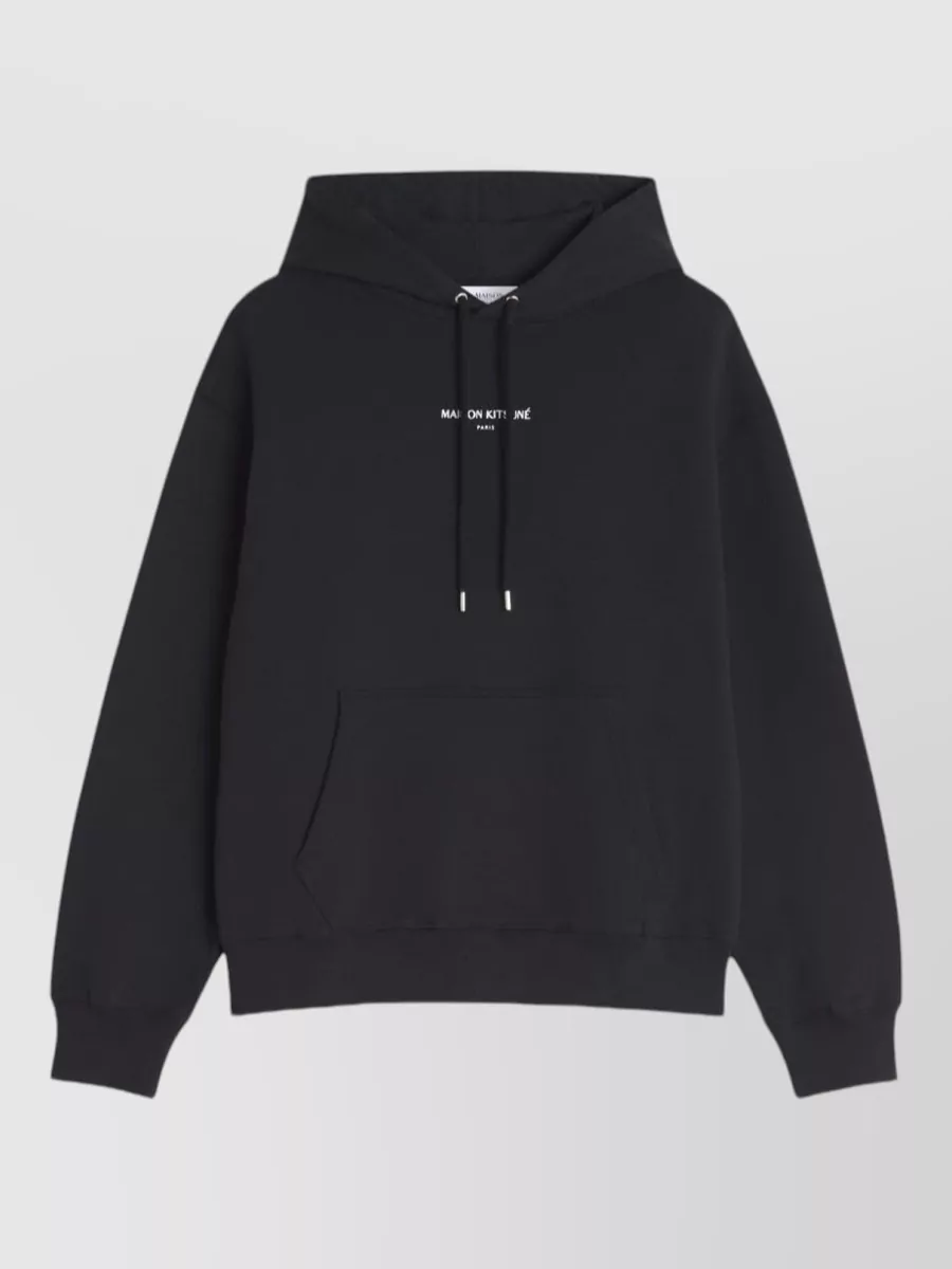 Maison Kitsuné organic cotton relaxed-fit logo-embroidered hoodie