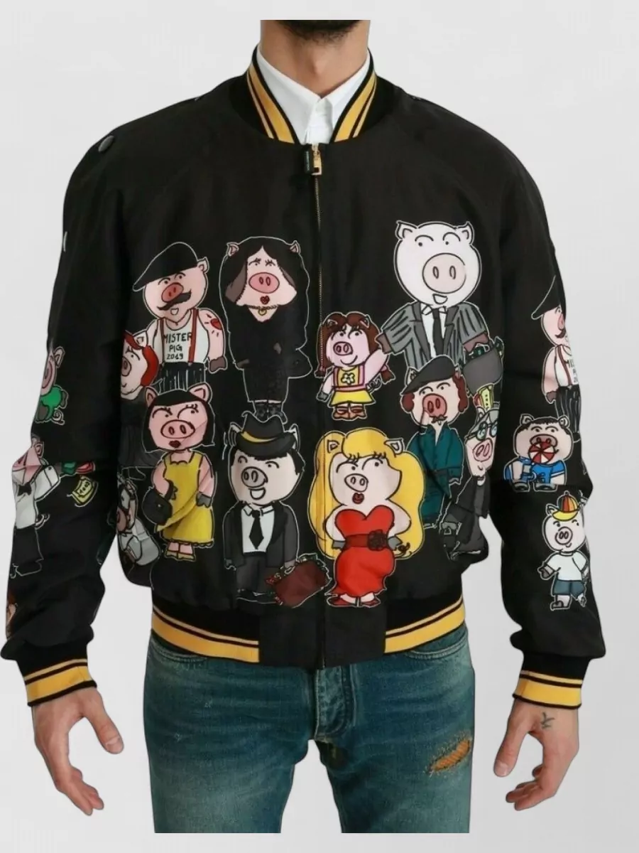 Dolce&Gabbana silk printed bomber jacket