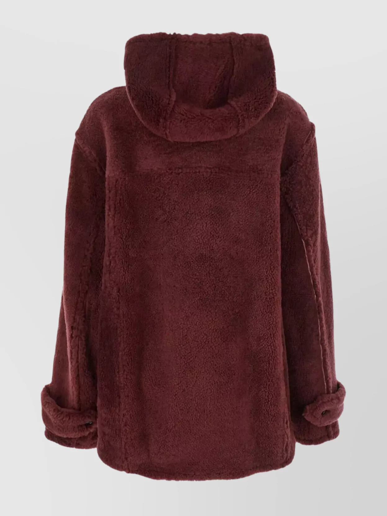 Marni Brown Jacket With Hood With Buttons And Logo Patch On The Front In Fur Woman