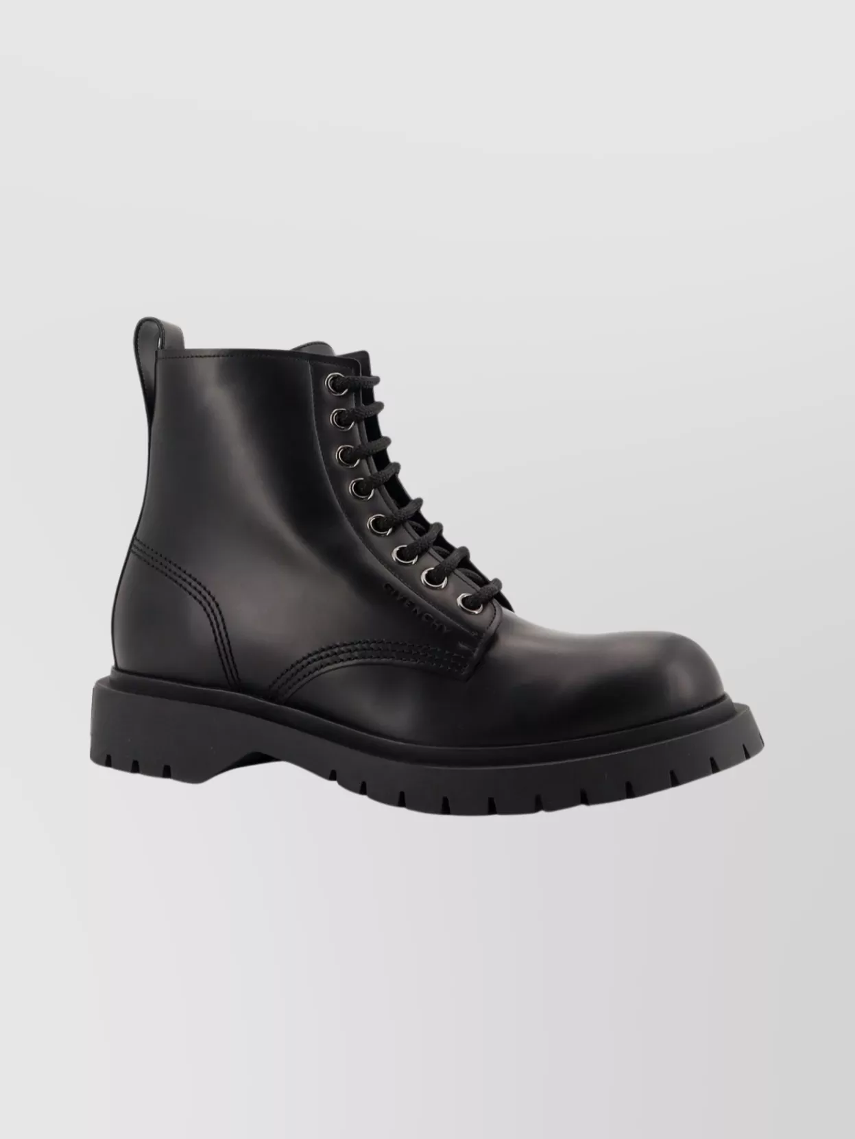 Givenchy Chunky Sole Leather Ankle Boots With Pull Tab In Black