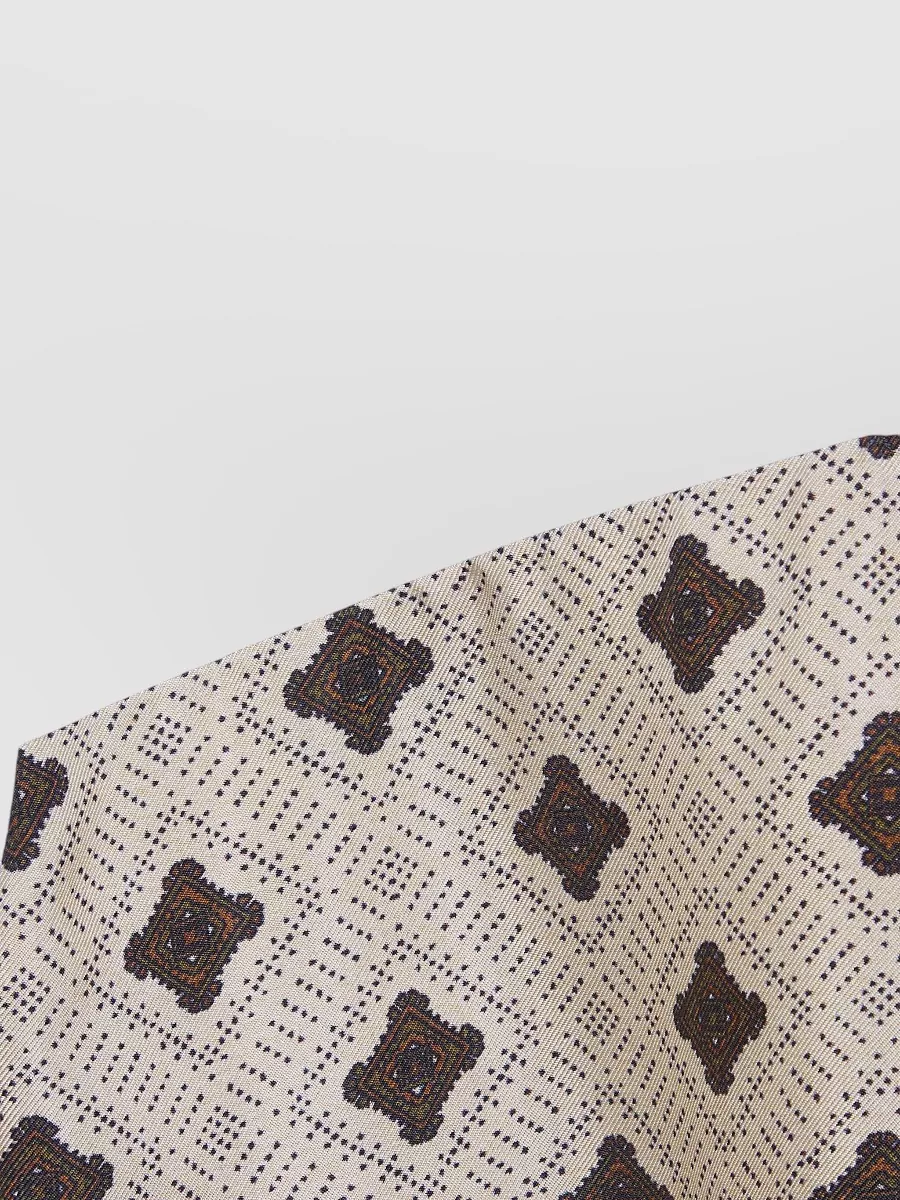 Pierre Louise Mascia Aloe Short Sleeve Collared Patterned Shirt