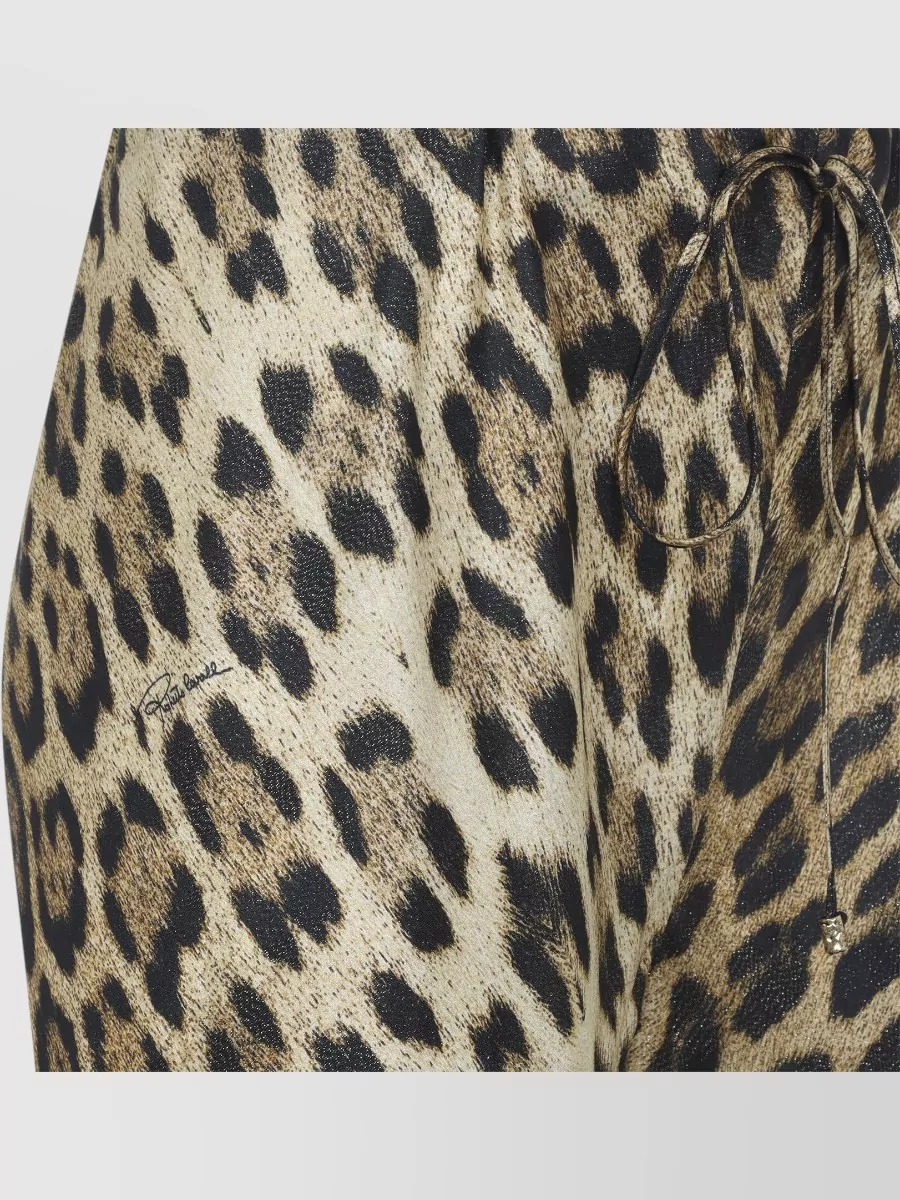 Roberto Cavalli Wide Leg Animal Motif Jacquard Trousers