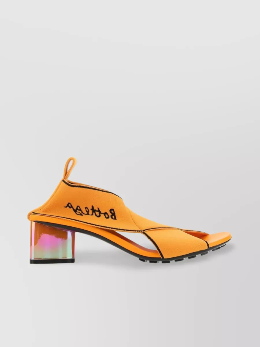 Shop Bottega Veneta Elastic Fabric Flex Sandals In Orange