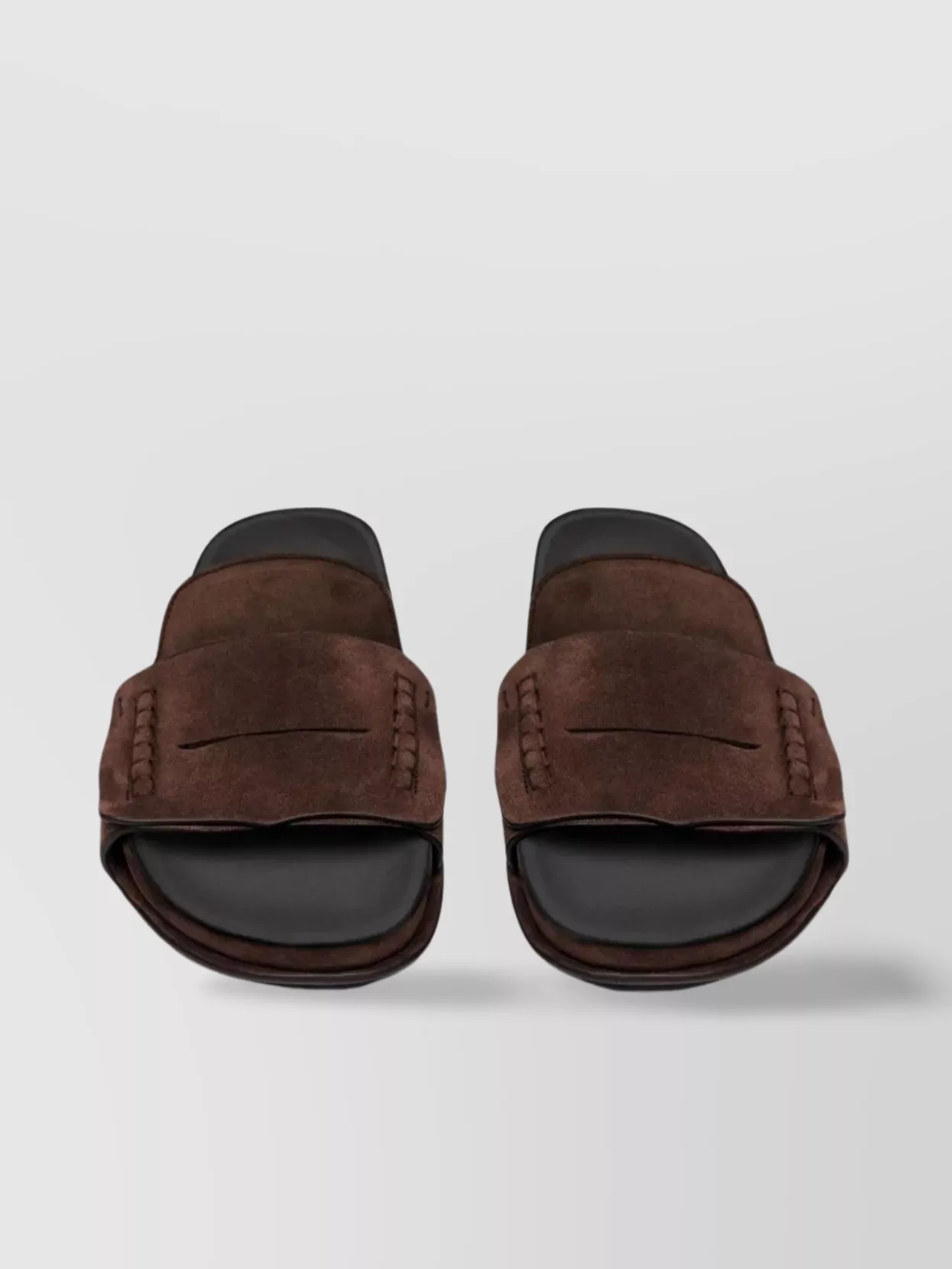 Jacquemus Diamond Cut Suede Slides With Flat Sole
