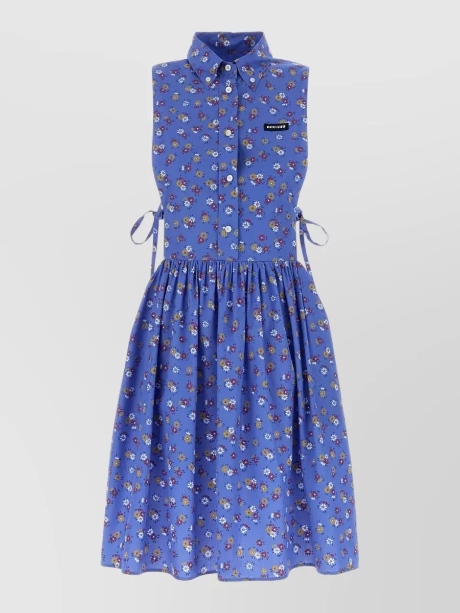 Miu Miu printed cotton knee-length shirt dress