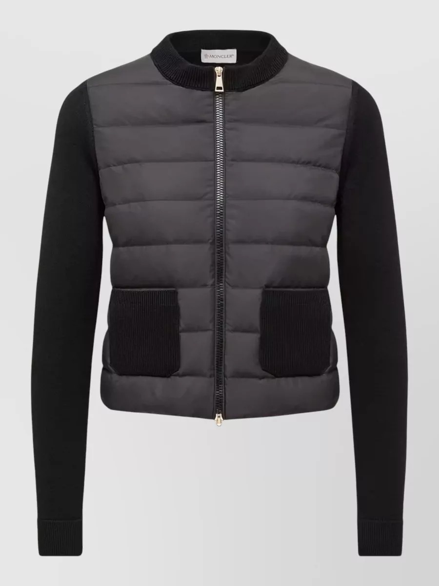 Moncler down padded zip-up cardigan