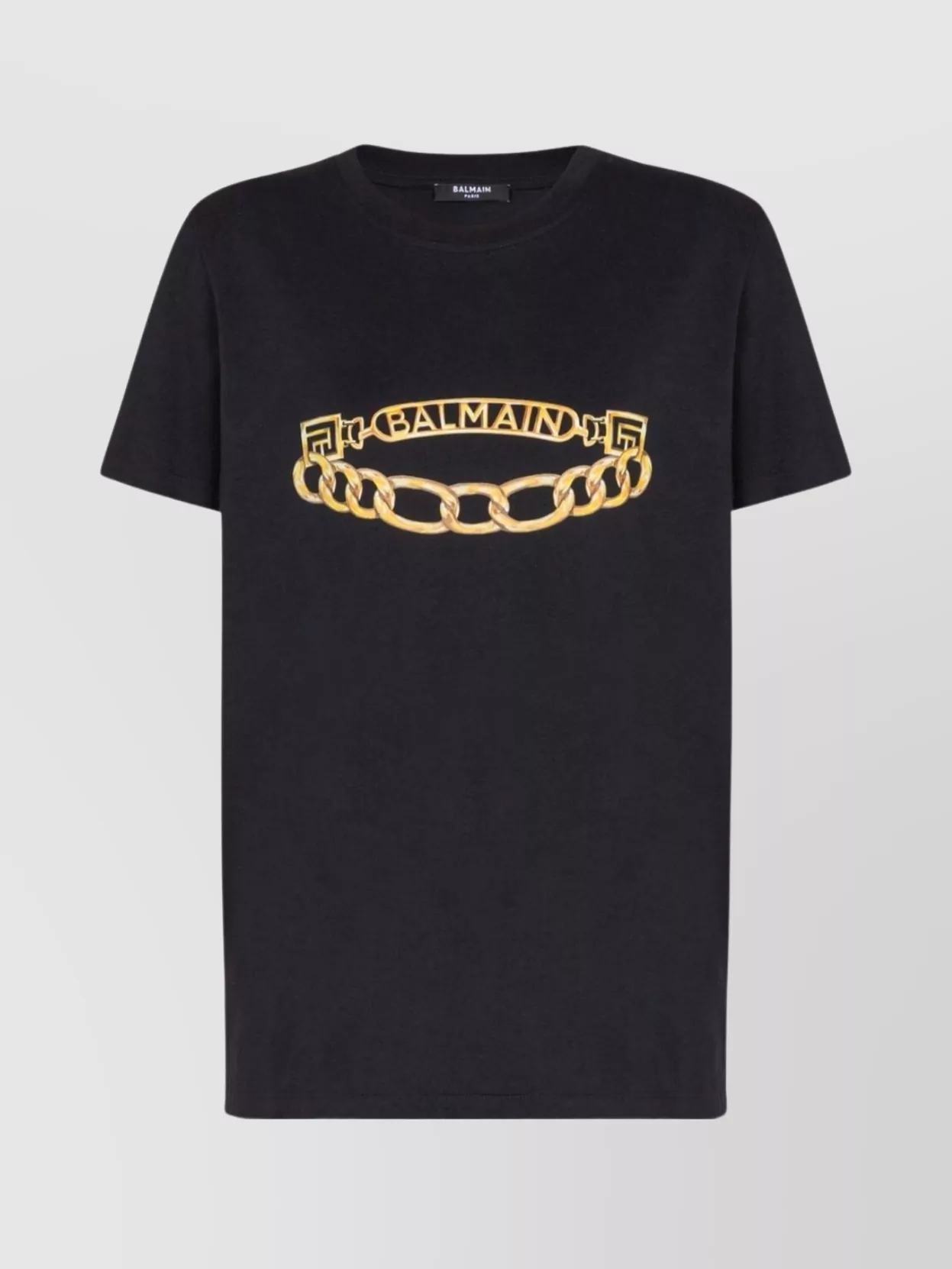 Balmain Crew Neck Graphic Print Short Sleeves