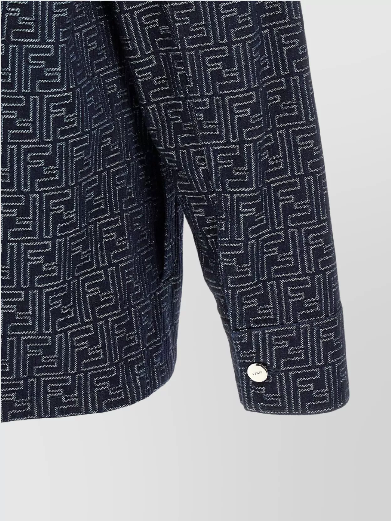 Fendi Denim Overshirt Long Sleeves All-Over Pattern
