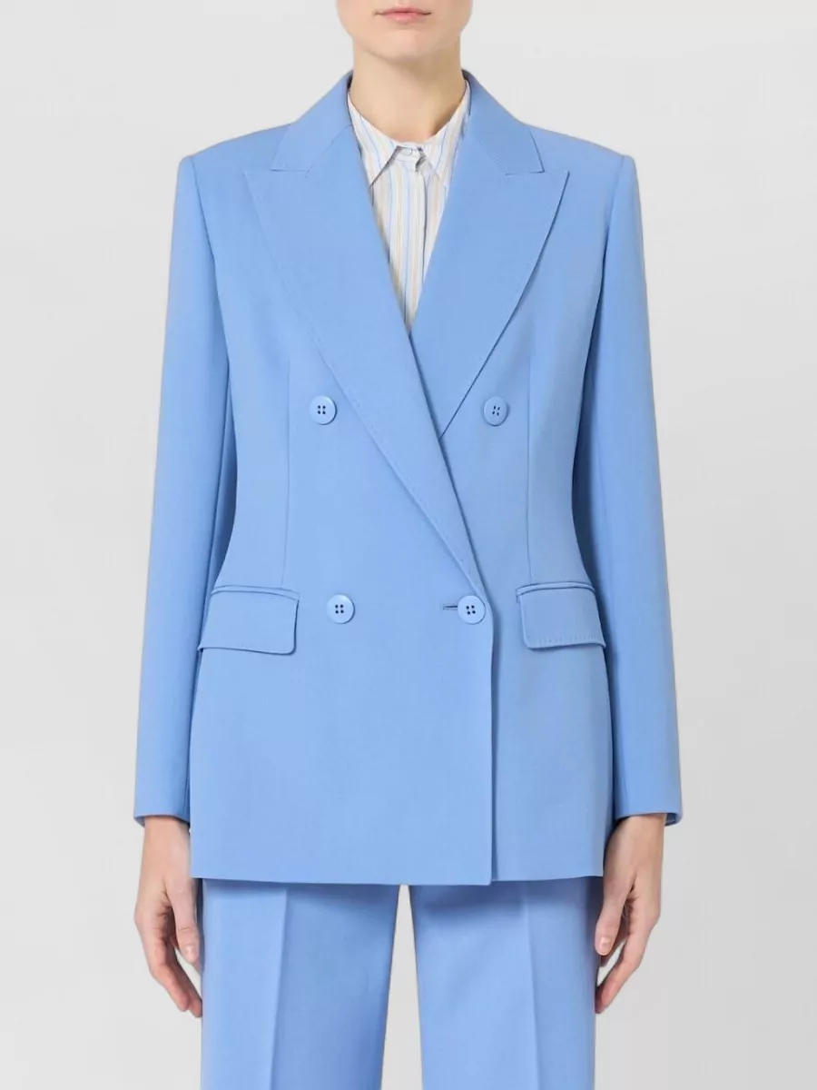 S Max Mara Wool Crepe Satin Blazer Jacket