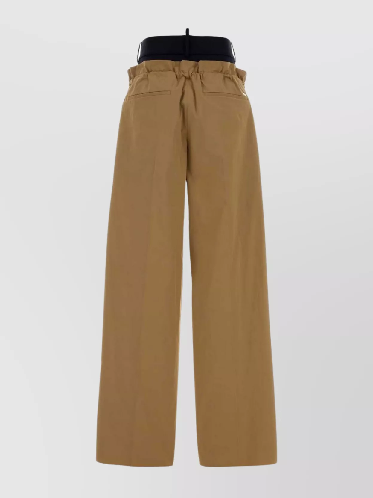 Dsquared2 Wide Leg Poplin Trousers Drawstring Waist In Brown
