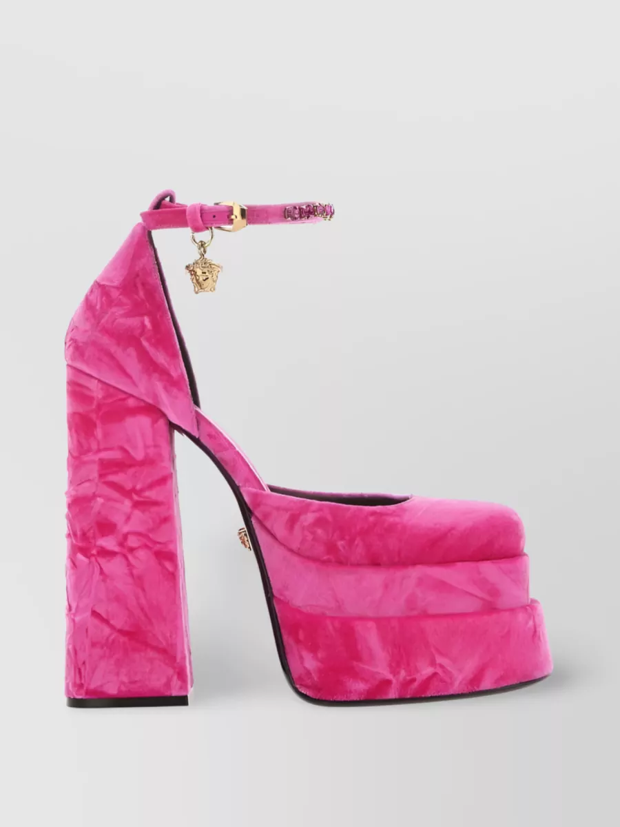 Shop Versace Medusa Aevitas Statement Platform Pumps In Pink