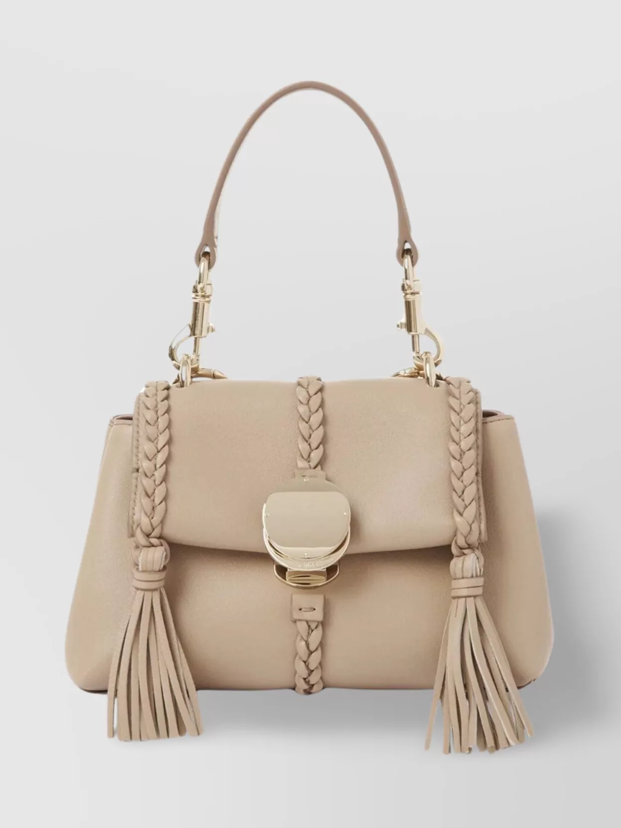 Shop Chloé Soft Mini Shoulder Bag With Braided Detailing In Cream