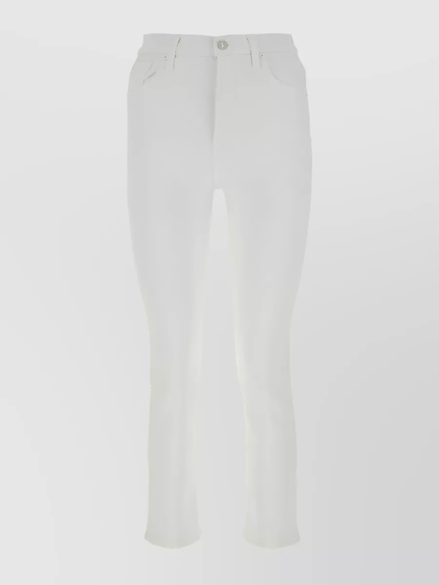 Shop 7 For All Mankind Cropped Slim-fit Denim Jeans In White