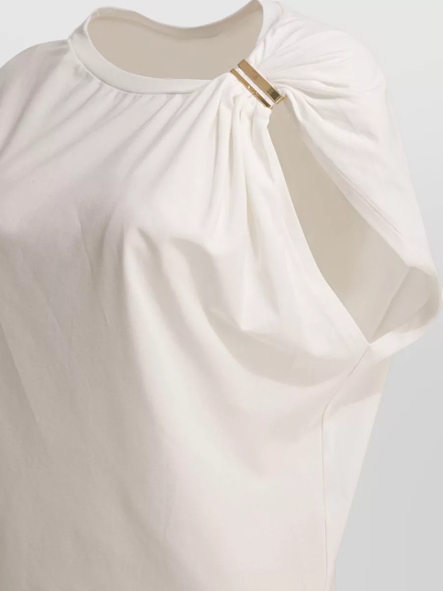 Pinko Sleeveless Relaxed Top Asymmetric Metal Detail