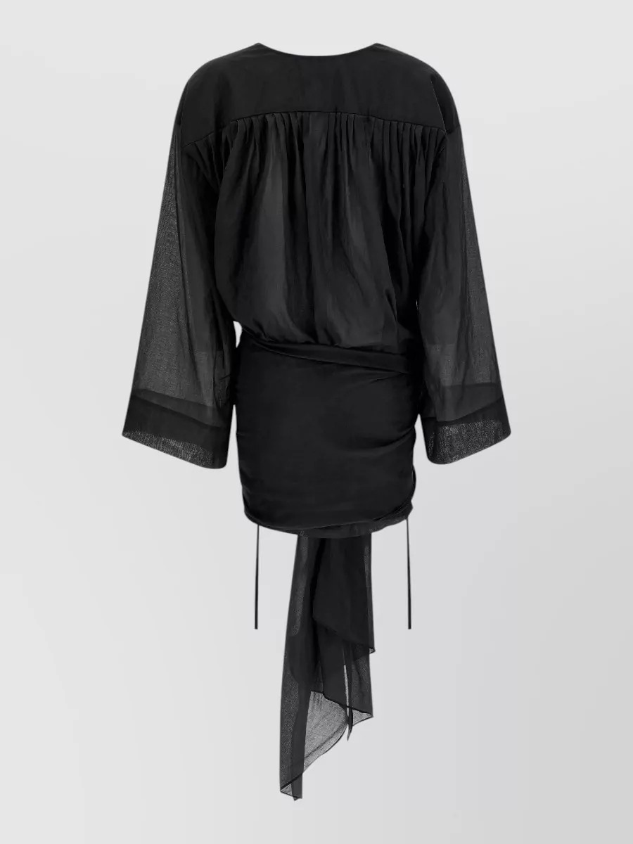The Andamane Cotton Mini V-Neck Long-Sleeve Dress