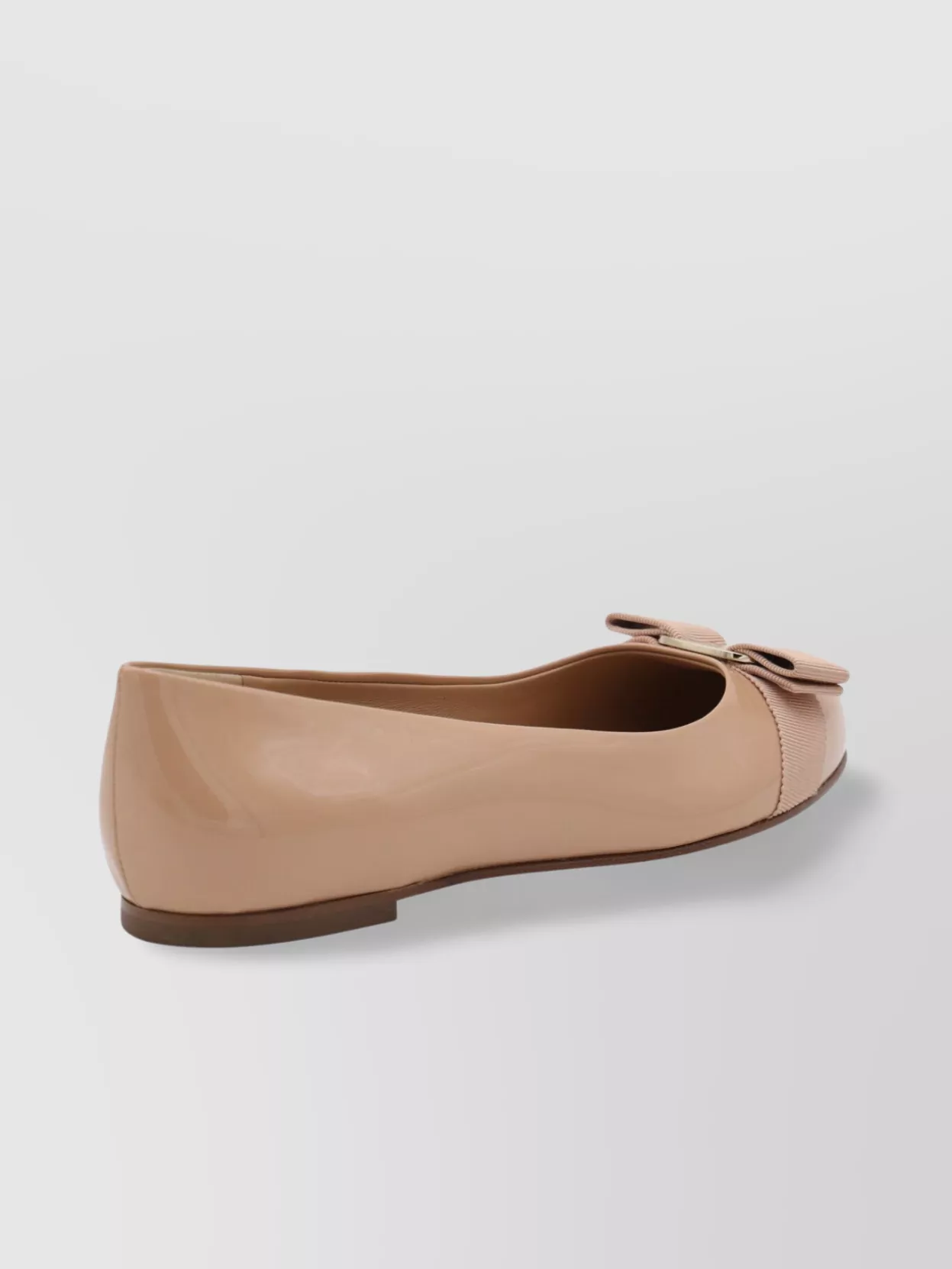 Ferragamo Round Toe Patent Finish Ballerina Shoes