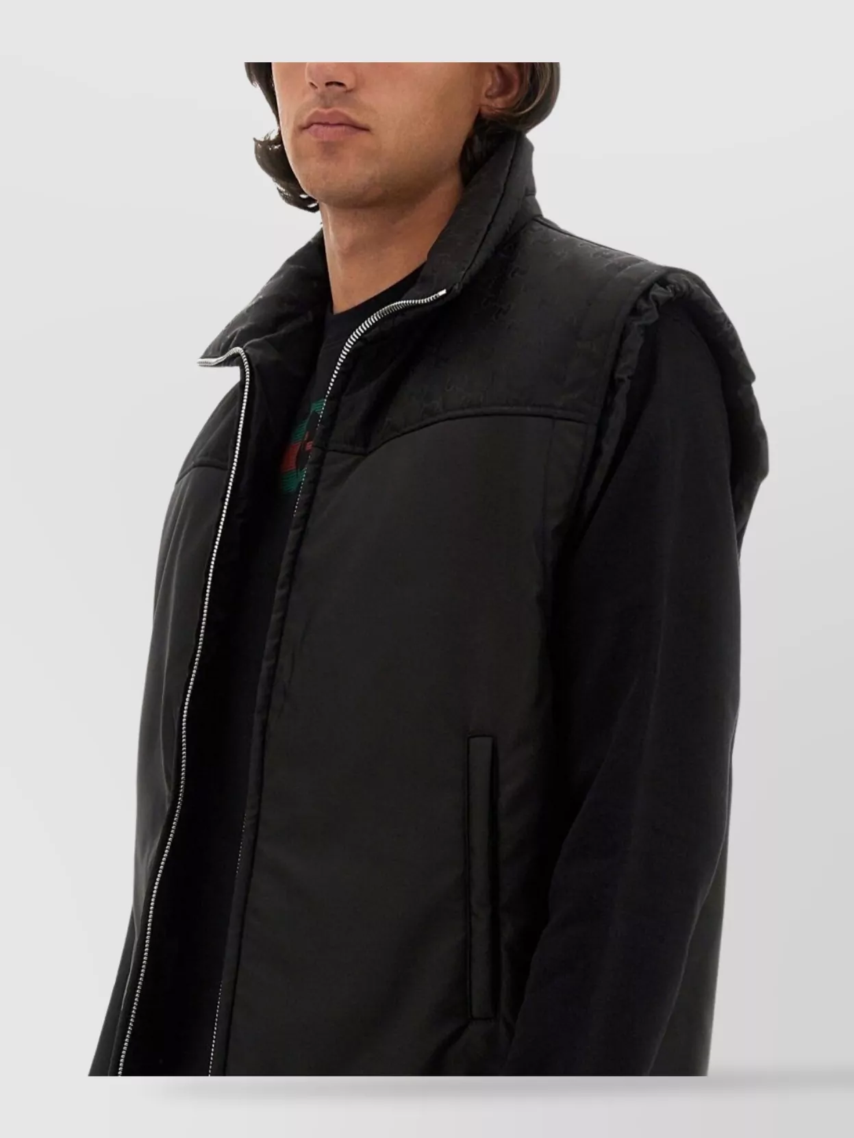 Gucci Quilted High Collar Sleeveless Vest