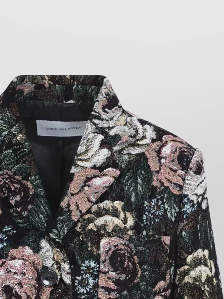 Dries Van Noten Floral Jacquard Single-Breasted Coat