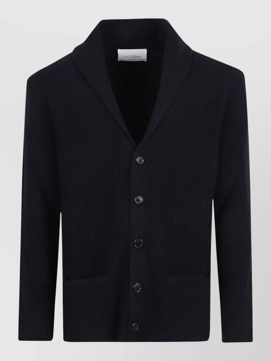 Ballantyne ribbed wool shawl collar cardigan