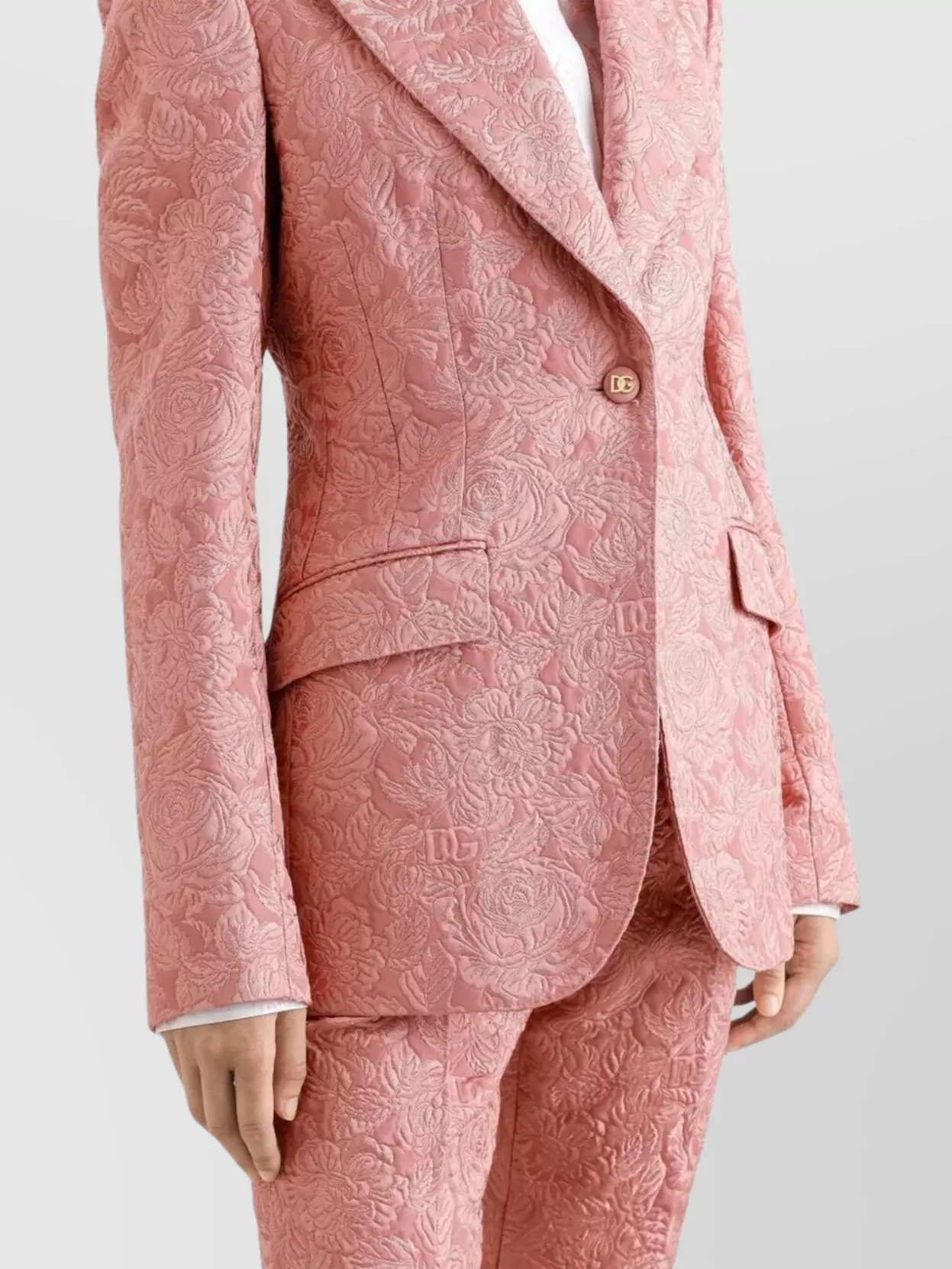Dolce&Gabbana Quilted Jacquard Turlington Jacket With Floral Pattern